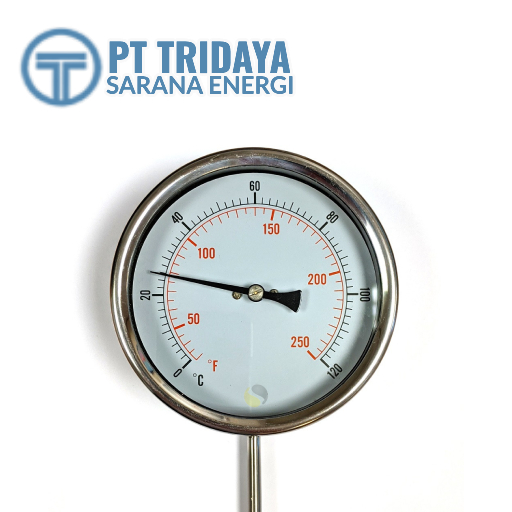 DIAL THERMOMETER D100MM 200DEG.C L200MM